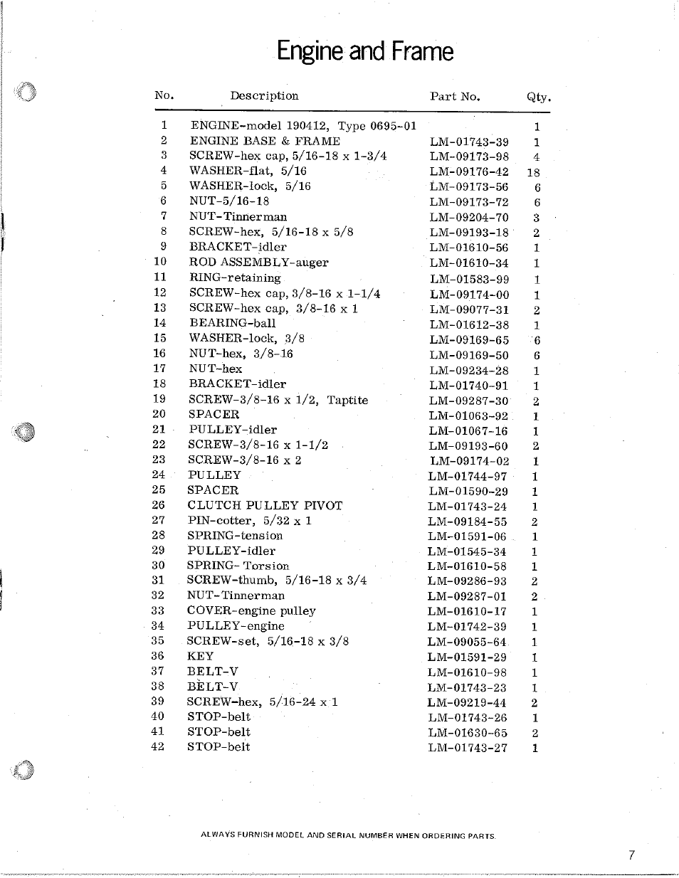 Engine and frame | Homelite S-8 User Manual | Page 7 / 12