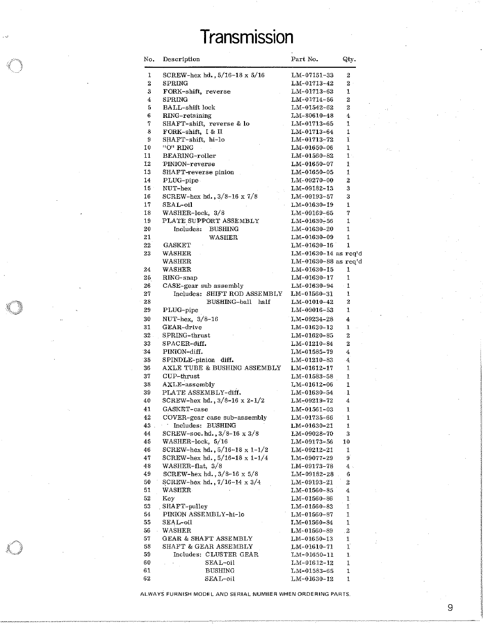 Transmission | Homelite S-8 User Manual | Page 9 / 12