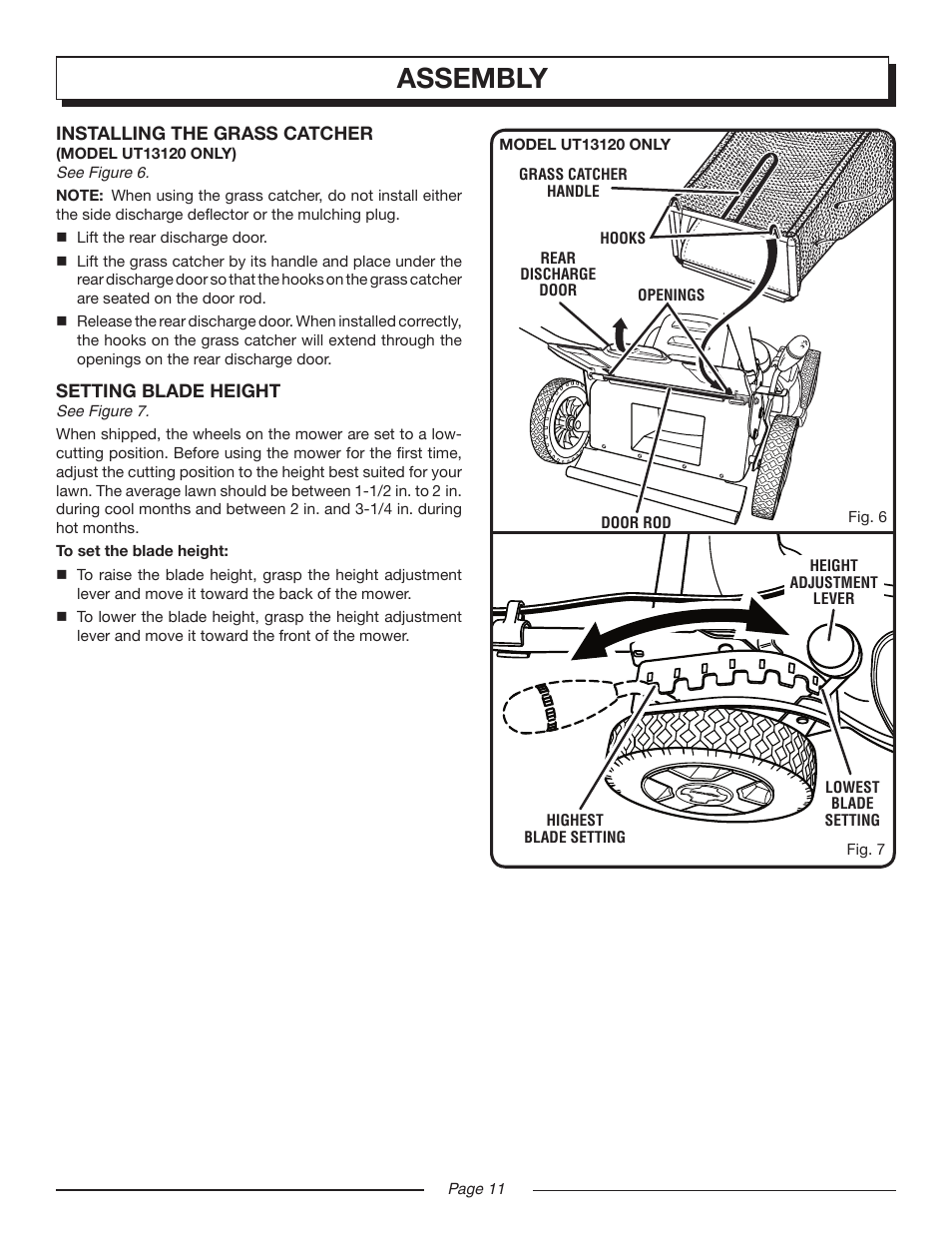 Assembly | Homelite UT13118 User Manual | Page 11 / 22