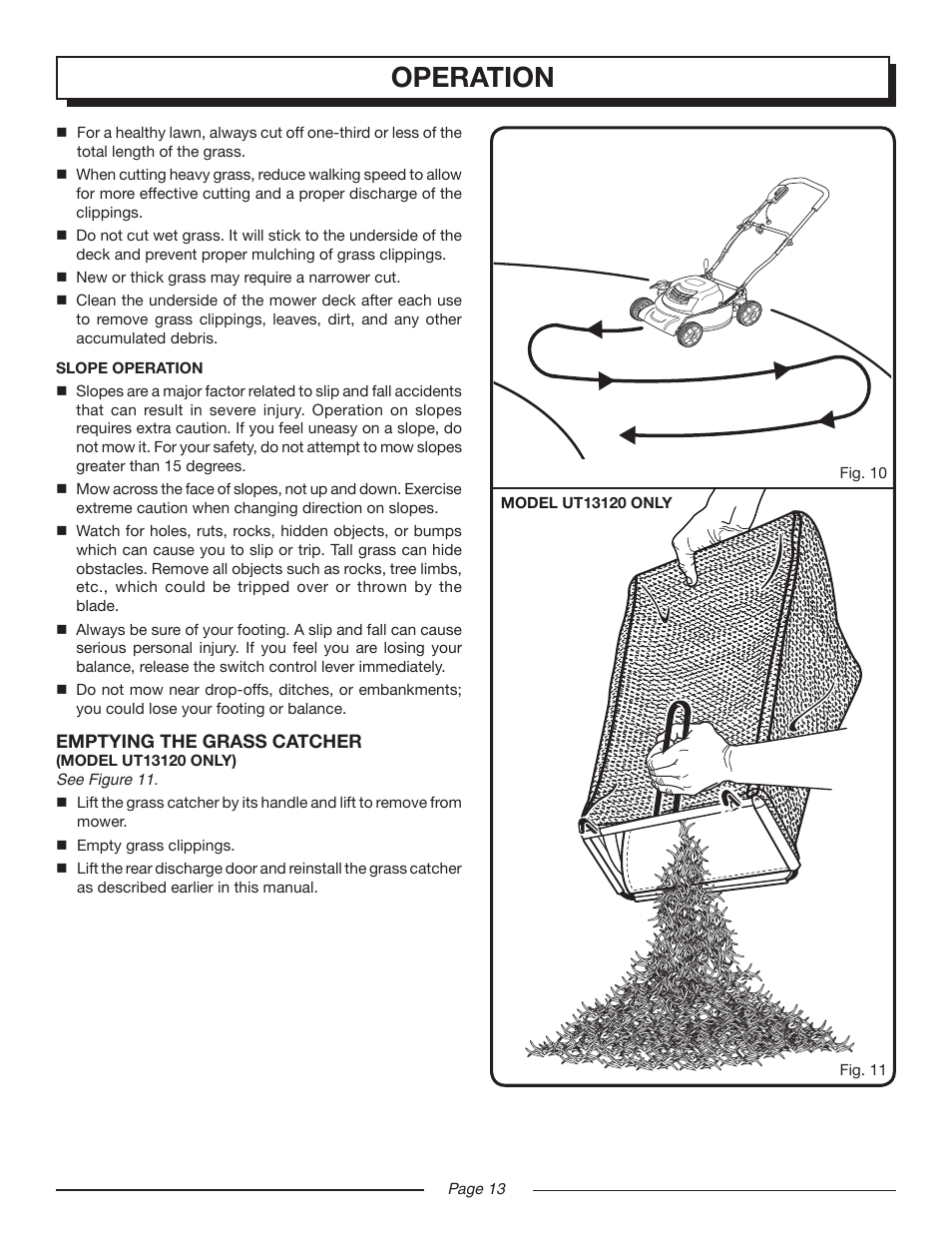 Operation | Homelite UT13118 User Manual | Page 13 / 22