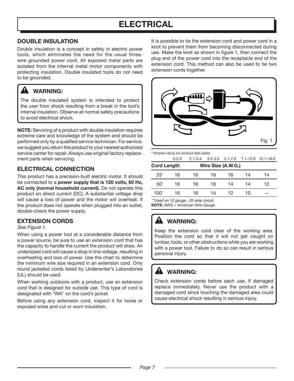 Electrical | Homelite UT13118 User Manual | Page 7 / 22