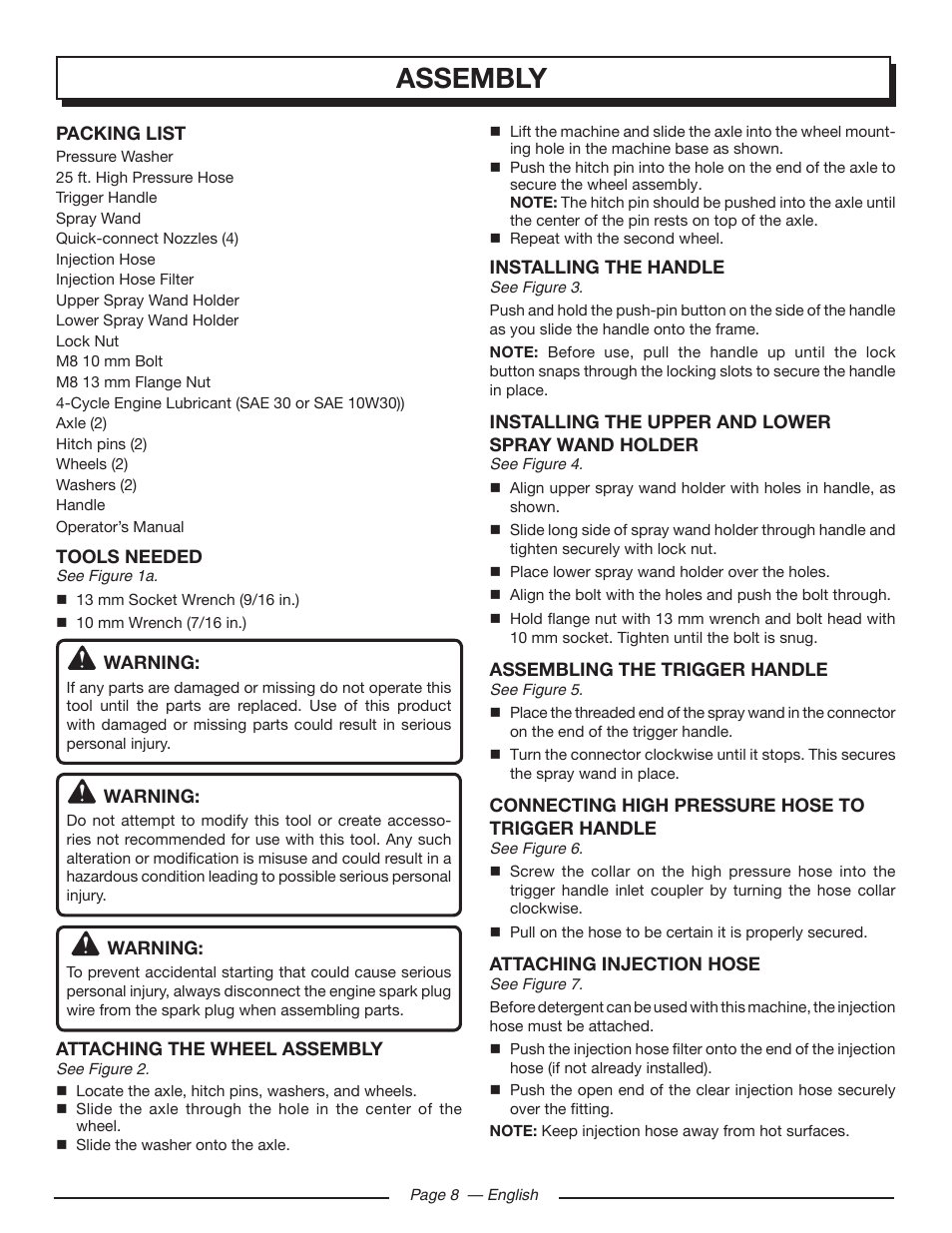 Assembly | Homelite UT80953 User Manual | Page 12 / 52