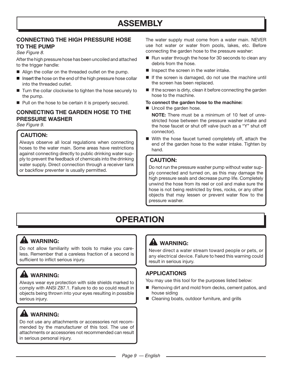 Assembly, Operation | Homelite UT80953 User Manual | Page 13 / 52