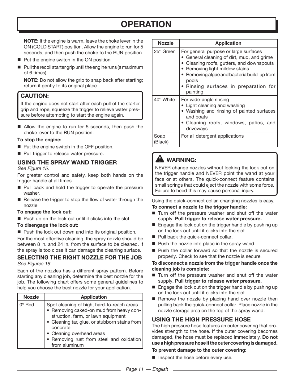 Operation | Homelite UT80953 User Manual | Page 15 / 52