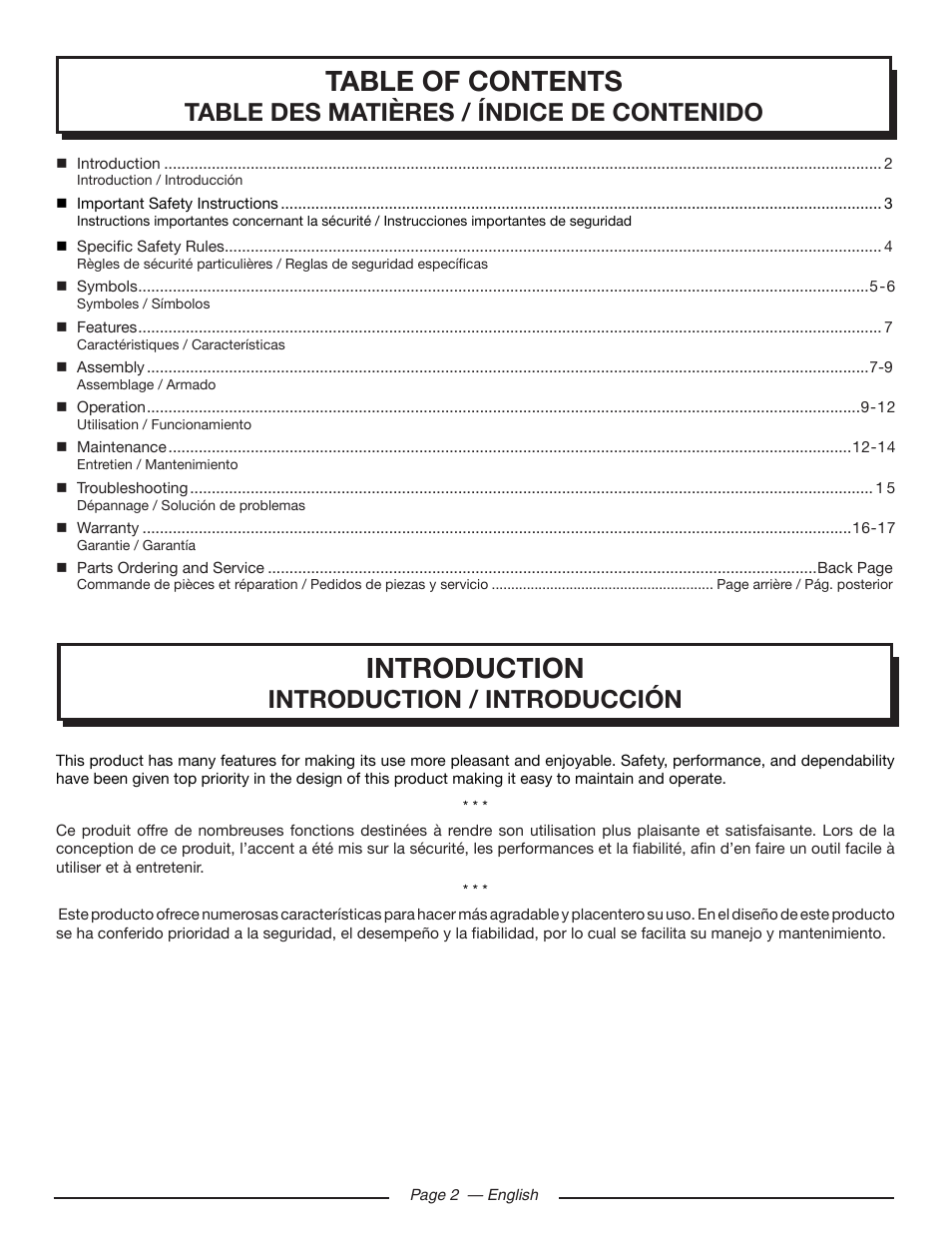Homelite UT80953 User Manual | Page 6 / 52