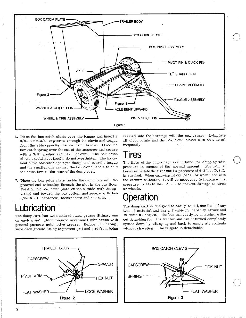 Lubrication, Tires, Operation | Homelite LM-16002-36 User Manual | Page 2 / 4