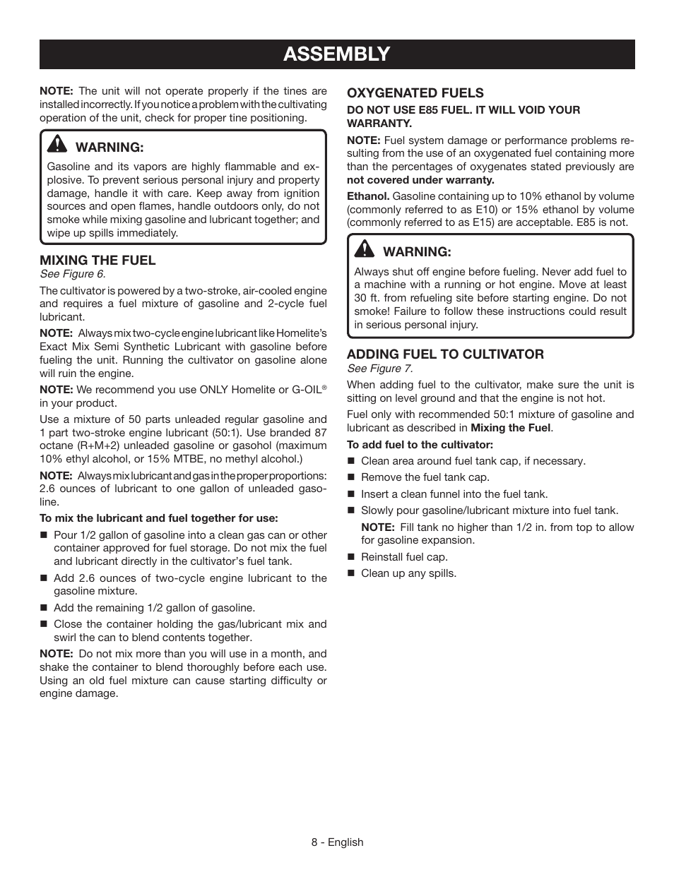 Assembly | Homelite UT60526 User Manual | Page 12 / 48