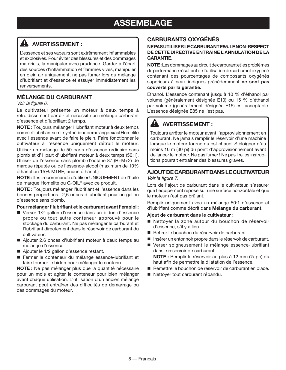 Assemblage | Homelite UT60526 User Manual | Page 25 / 48