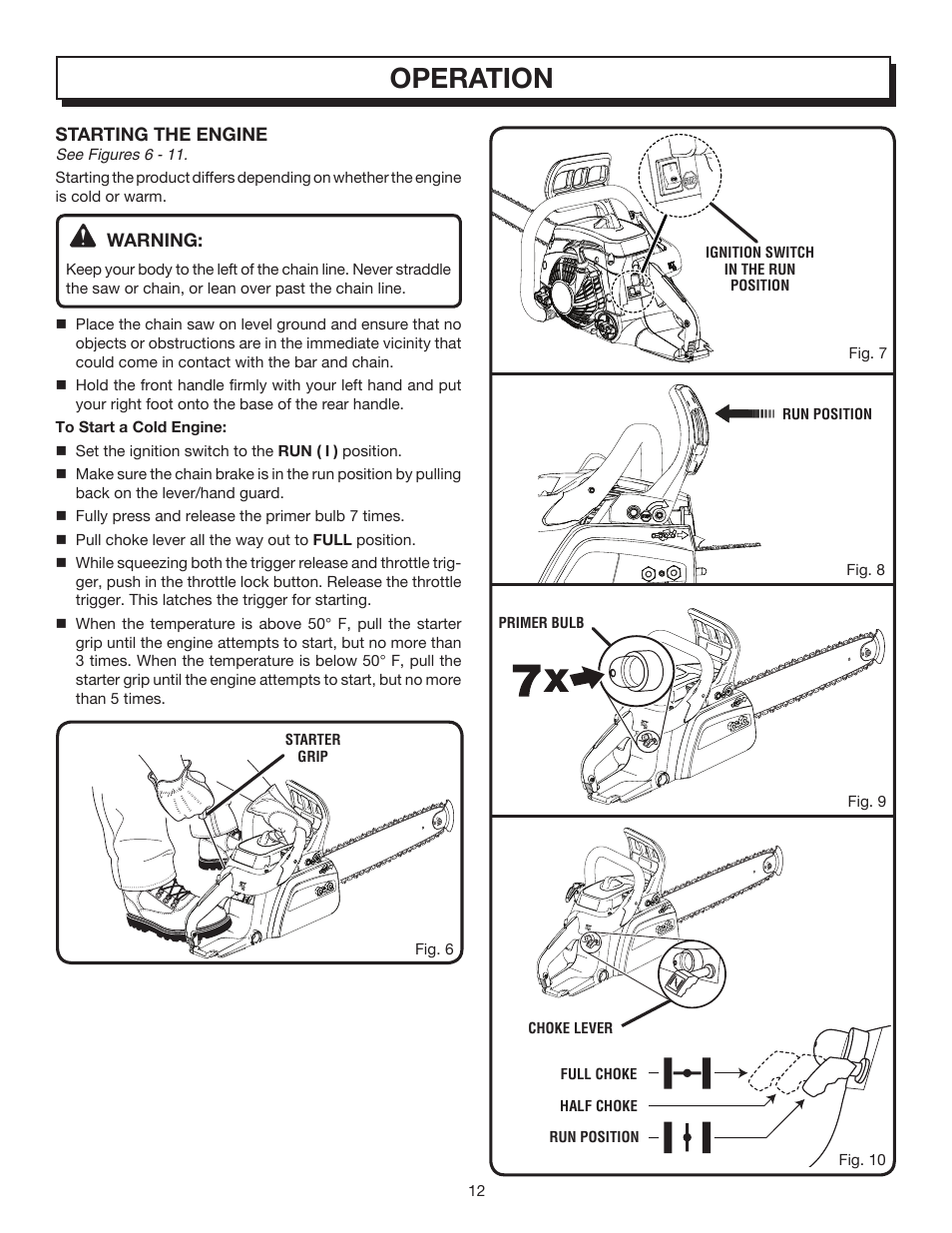 Operation | Homelite UT10032 User Manual | Page 12 / 38