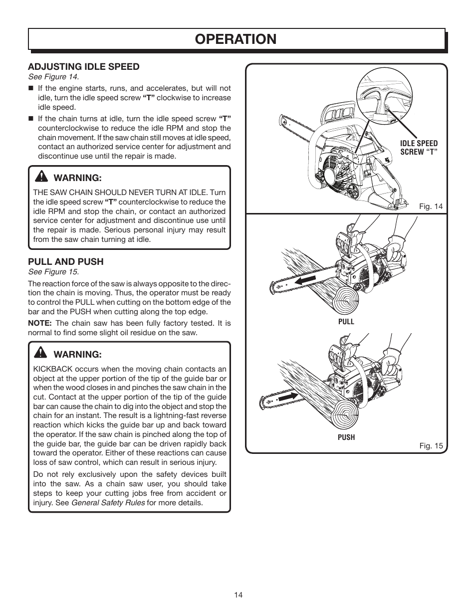 Operation | Homelite UT10032 User Manual | Page 14 / 38