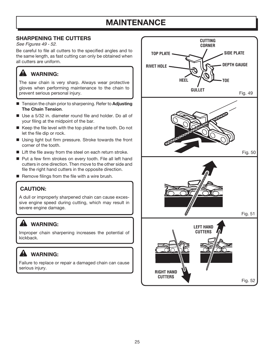 Maintenance | Homelite UT10032 User Manual | Page 25 / 38