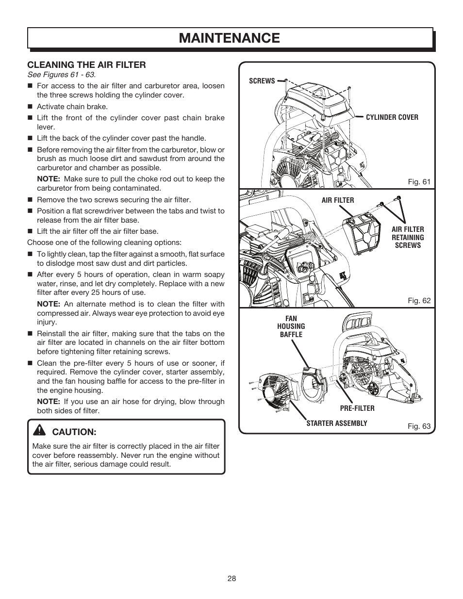 Maintenance | Homelite UT10032 User Manual | Page 28 / 38