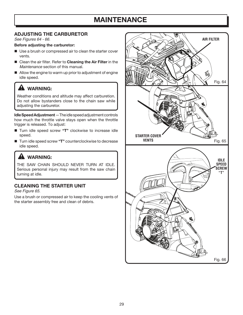 Maintenance | Homelite UT10032 User Manual | Page 29 / 38
