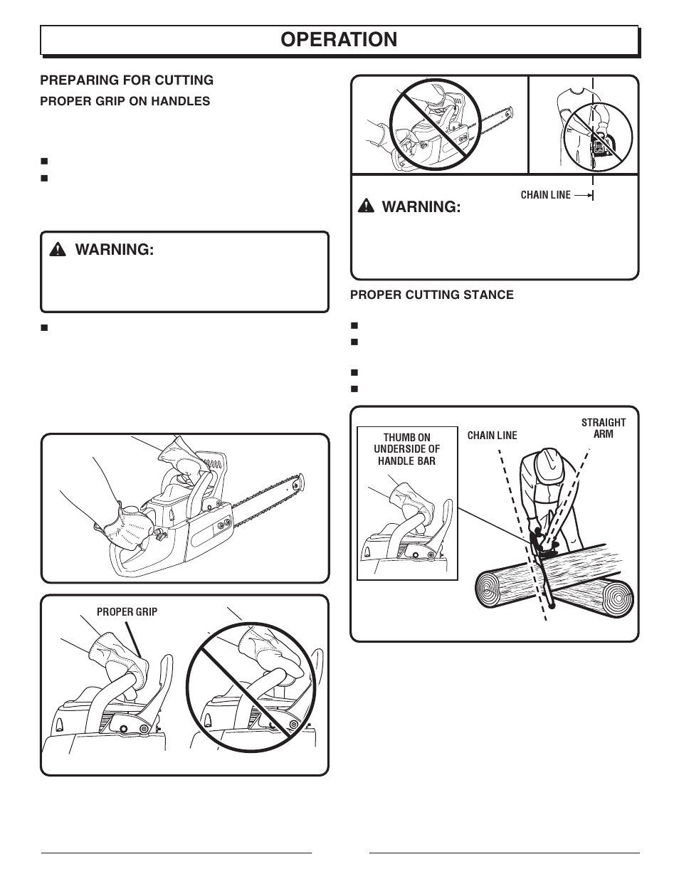 Operation, Warning | Homelite UT10901B User Manual | Page 14 / 36