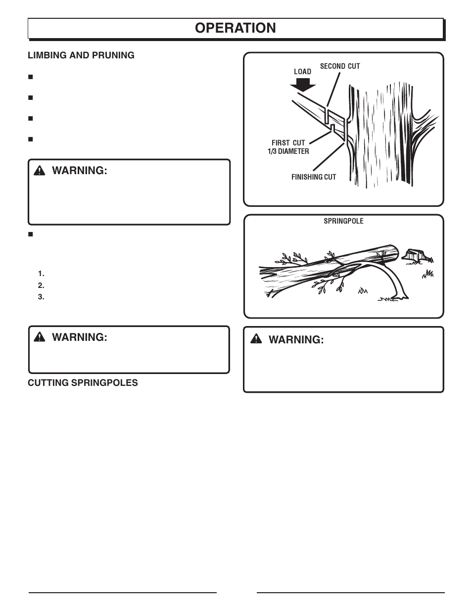 Operation, Warning | Homelite UT10901B User Manual | Page 21 / 36