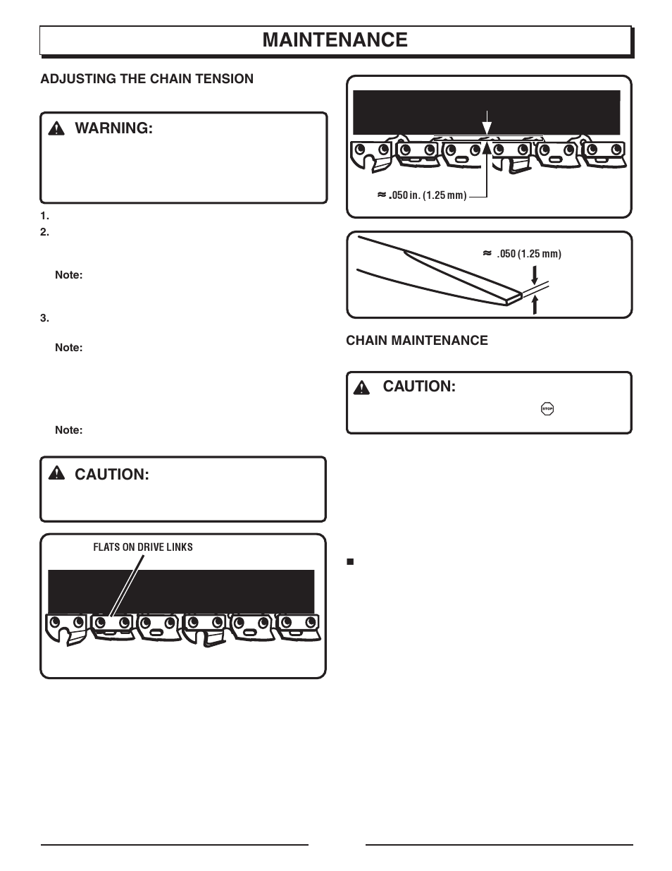 Maintenance, Warning, Caution | Homelite UT10901B User Manual | Page 25 / 36
