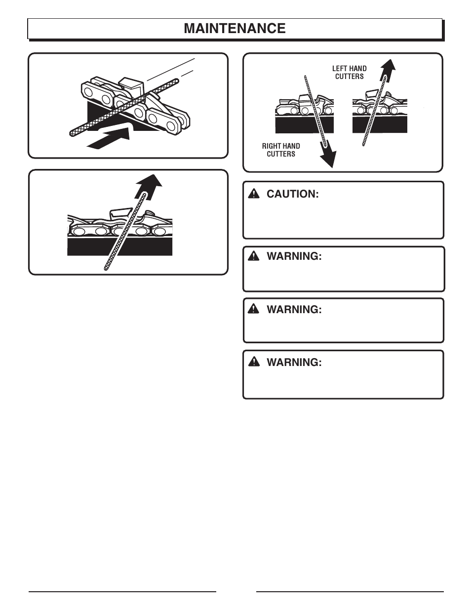Maintenance, Caution, Warning | Homelite UT10901B User Manual | Page 27 / 36