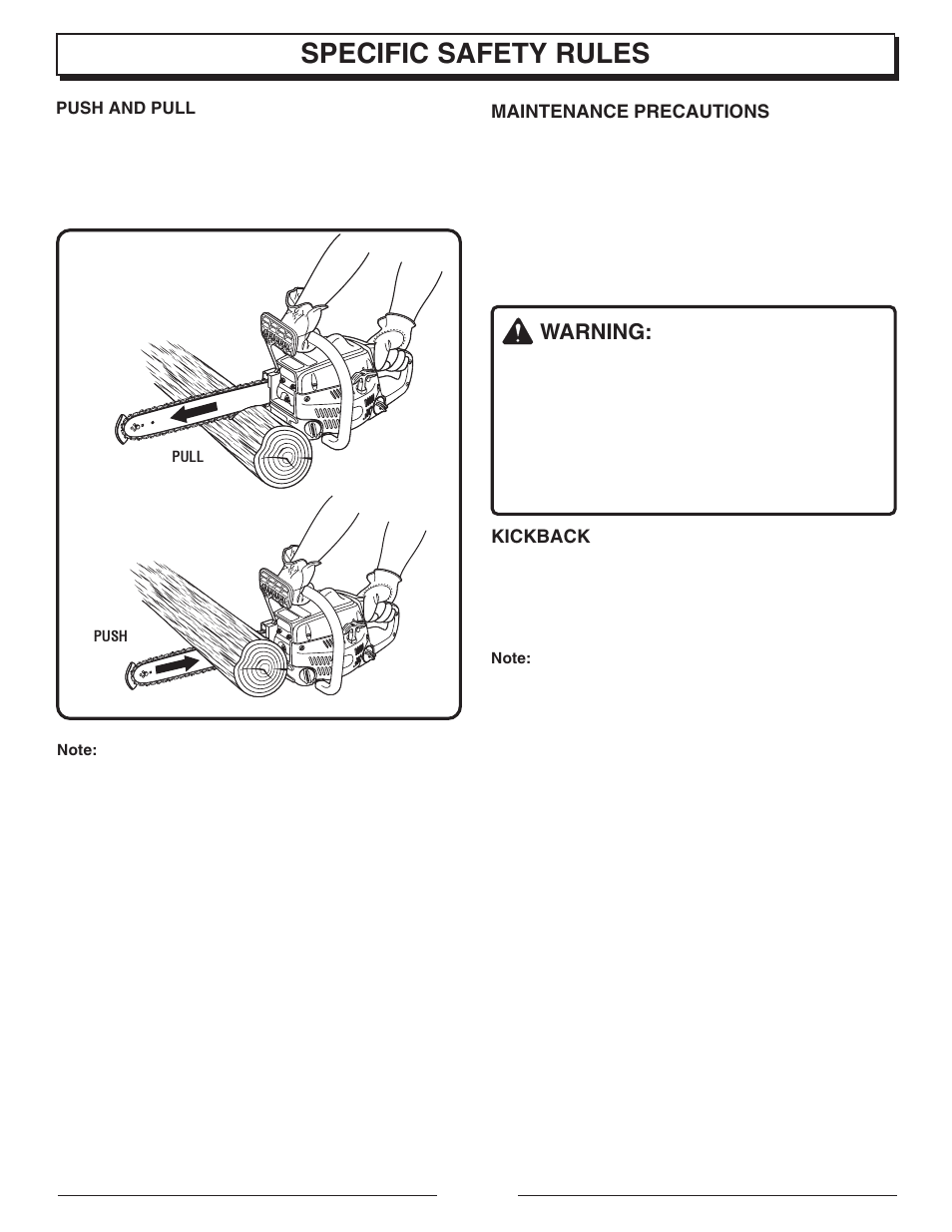 Specific safety rules, Warning | Homelite UT10901B User Manual | Page 5 / 36
