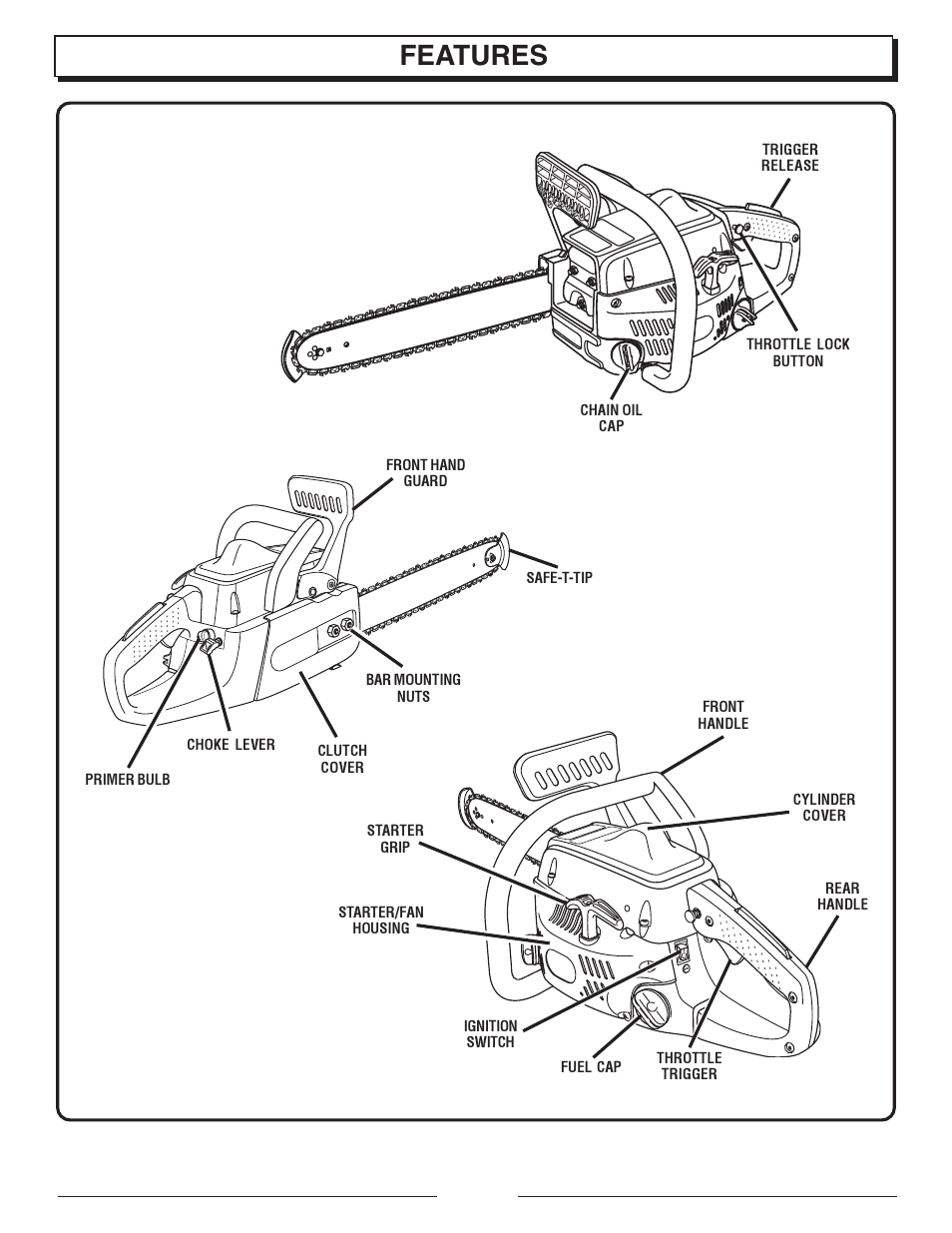 Features | Homelite UT10901B User Manual | Page 8 / 36