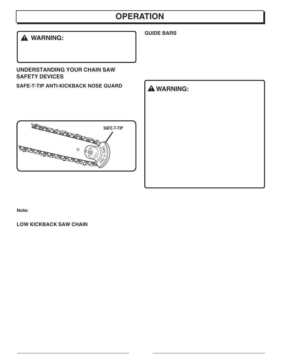 Operation, Warning | Homelite UT10901B User Manual | Page 9 / 36