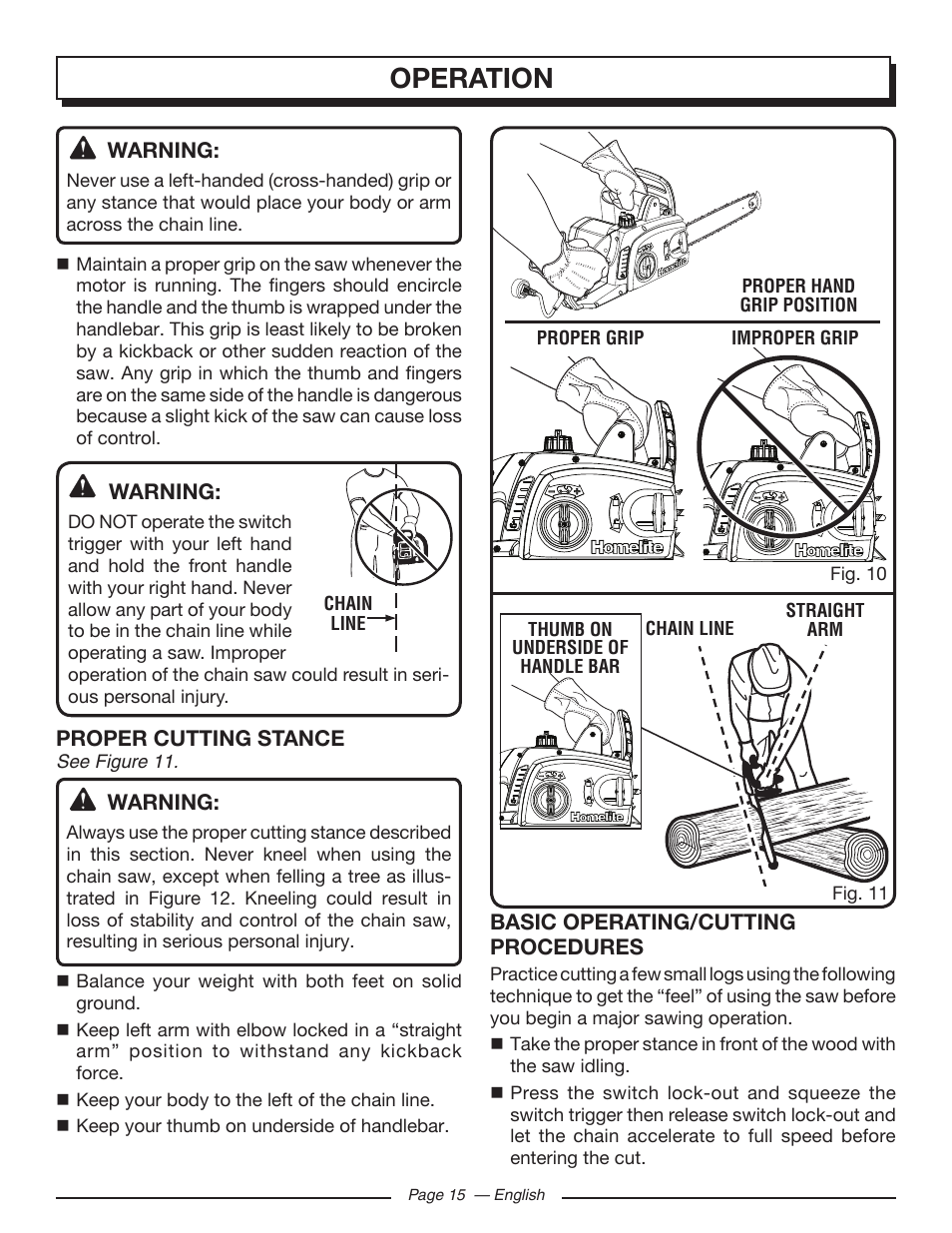 Operation | Homelite UT43122 User Manual | Page 15 / 88