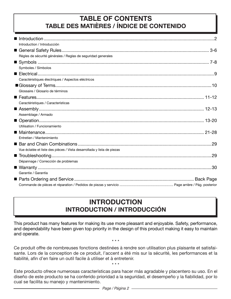 Homelite UT43122 User Manual | Page 2 / 88