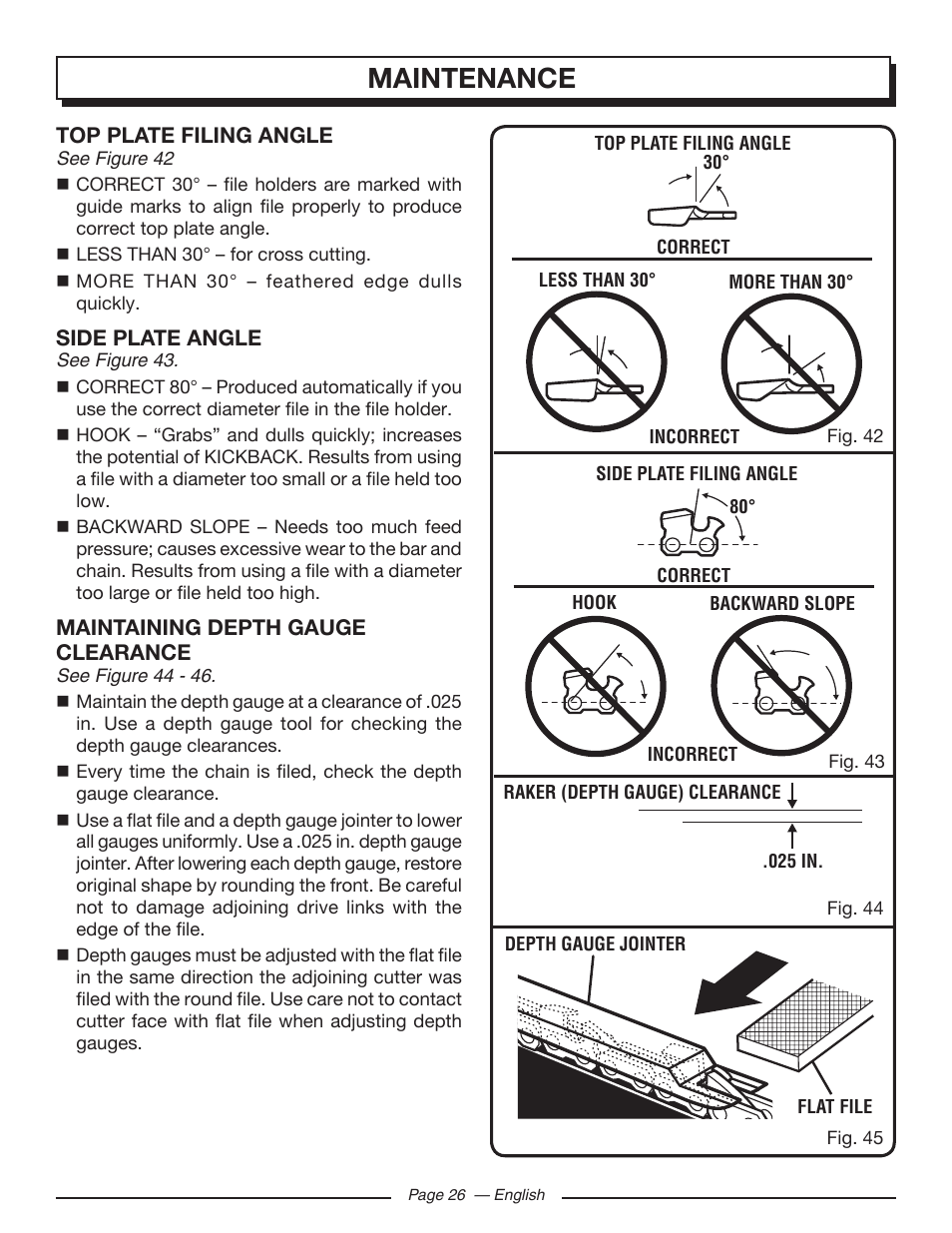 Maintenance | Homelite UT43122 User Manual | Page 26 / 88