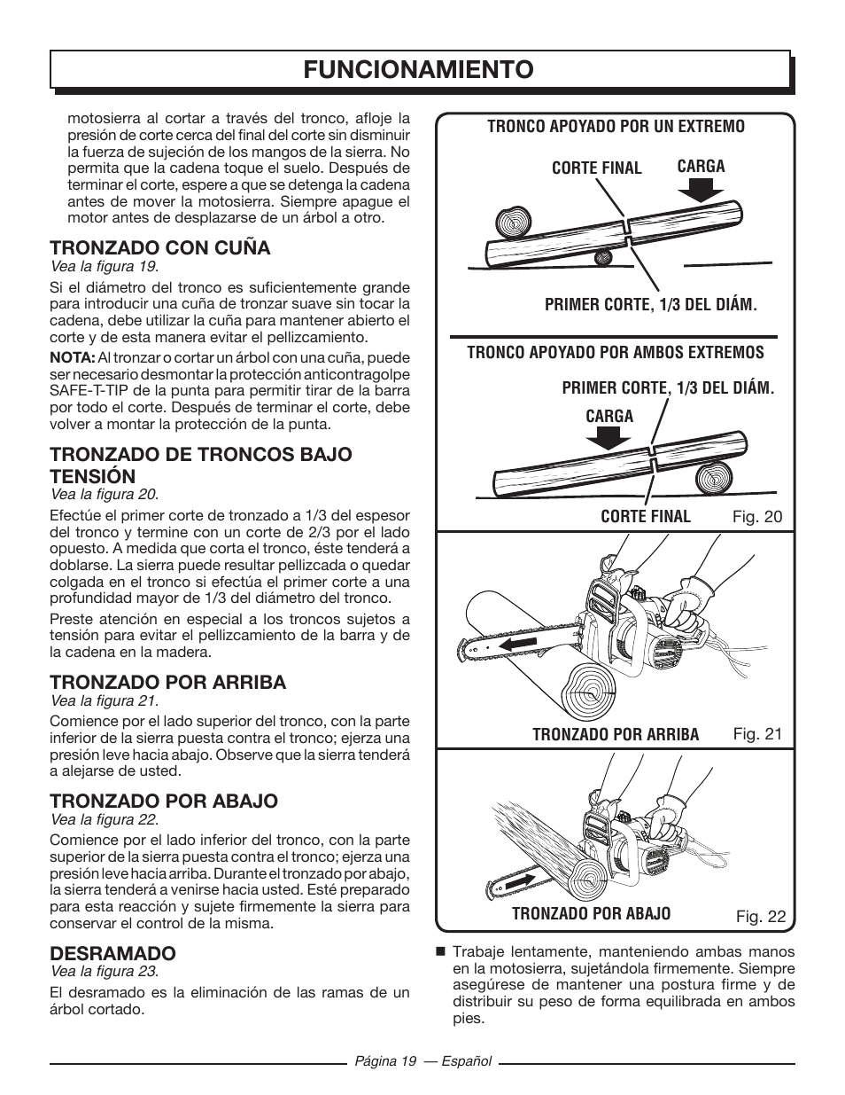 Funcionamiento | Homelite UT43122 User Manual | Page 75 / 88