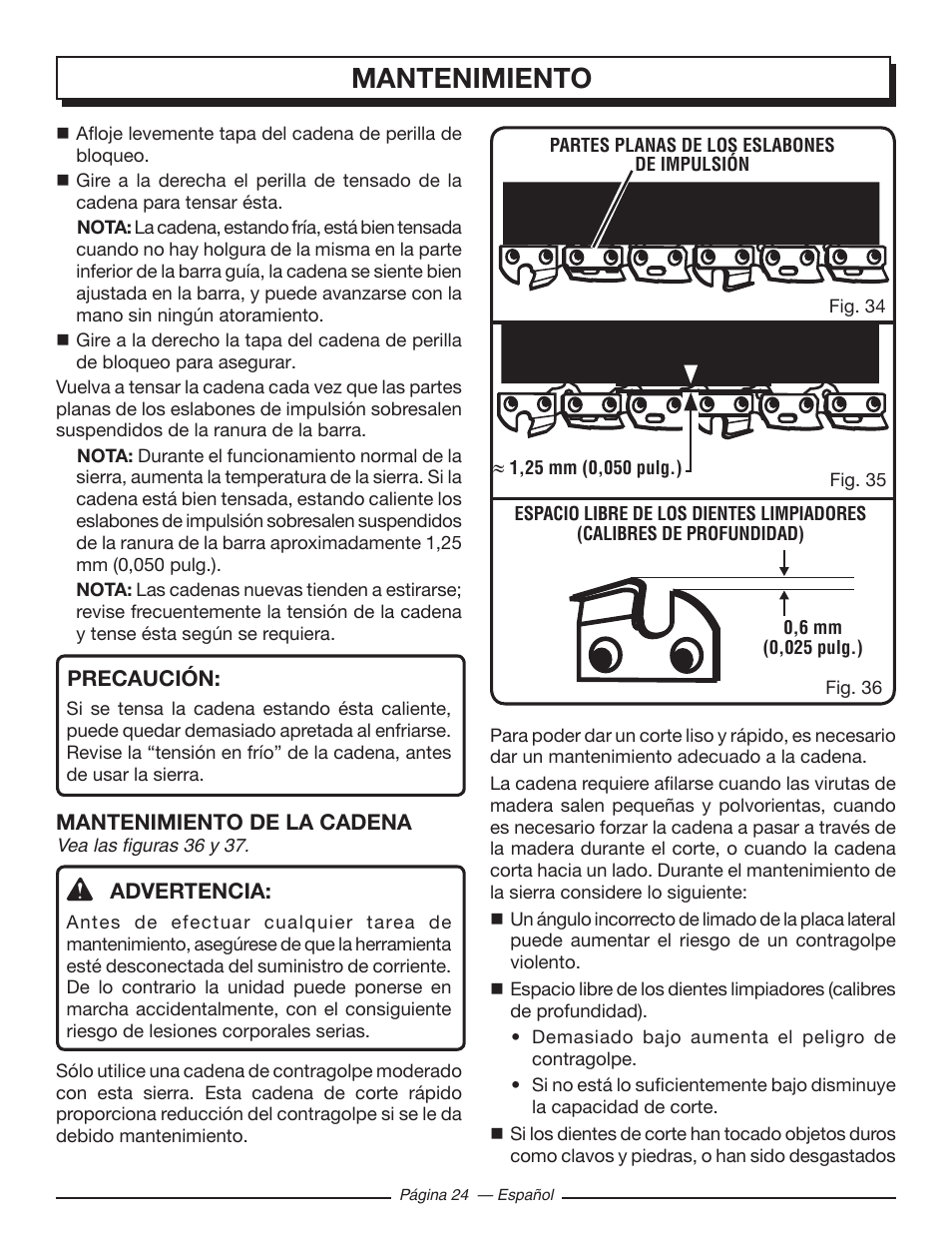 Mantenimiento | Homelite UT43122 User Manual | Page 80 / 88