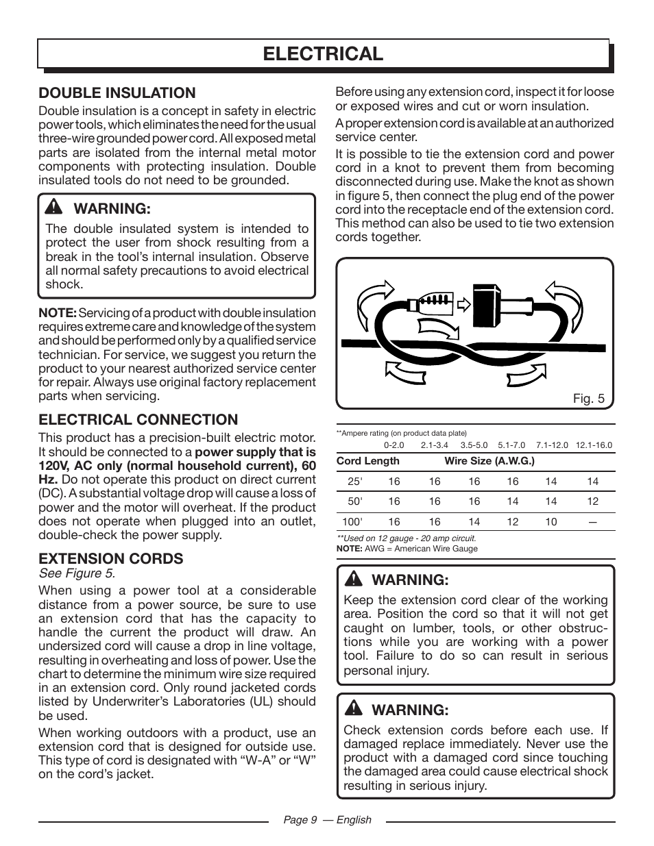 Features electrical | Homelite UT43122 User Manual | Page 9 / 88