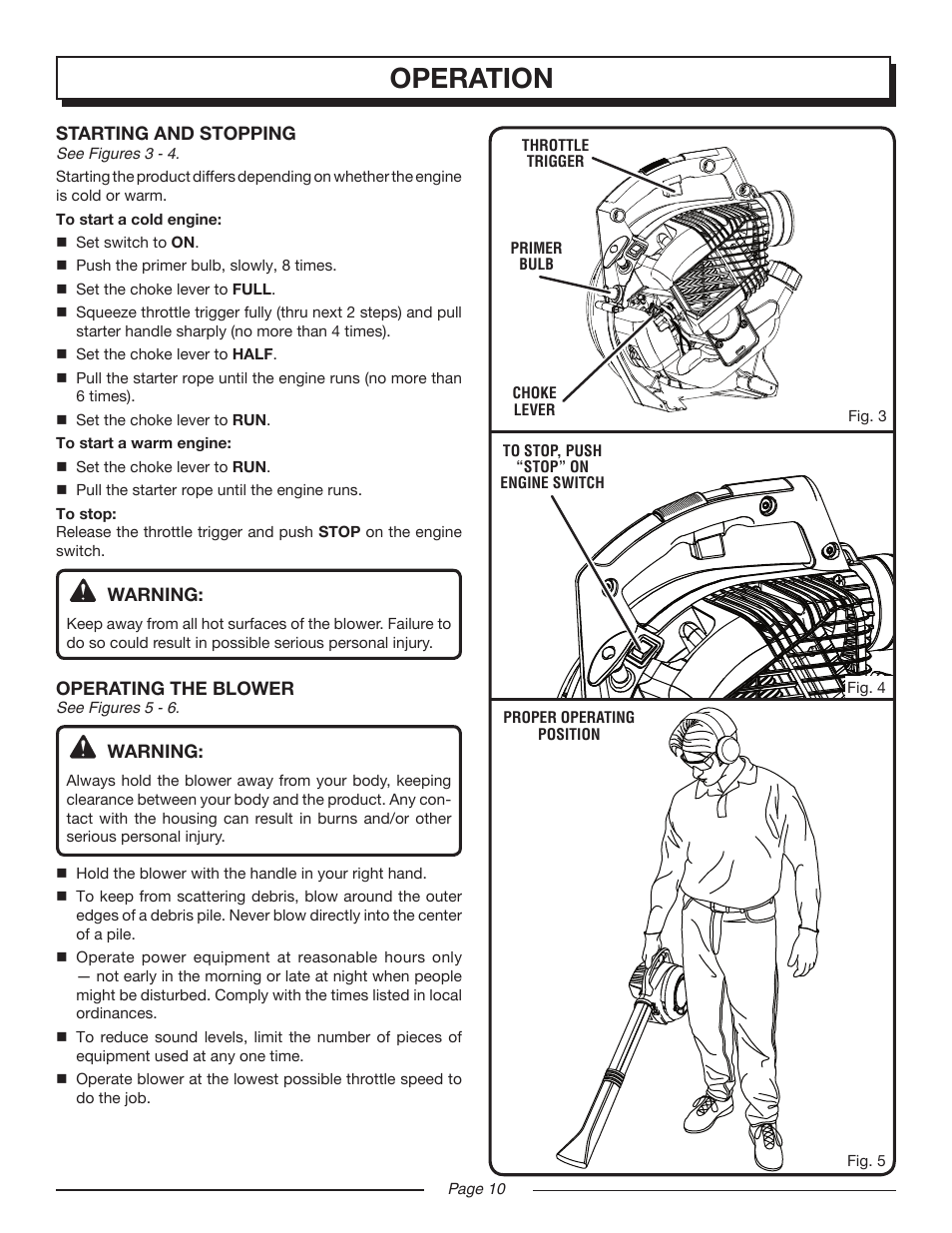 Operation | Homelite YARD BROOM II UT08514 User Manual | Page 10 / 18