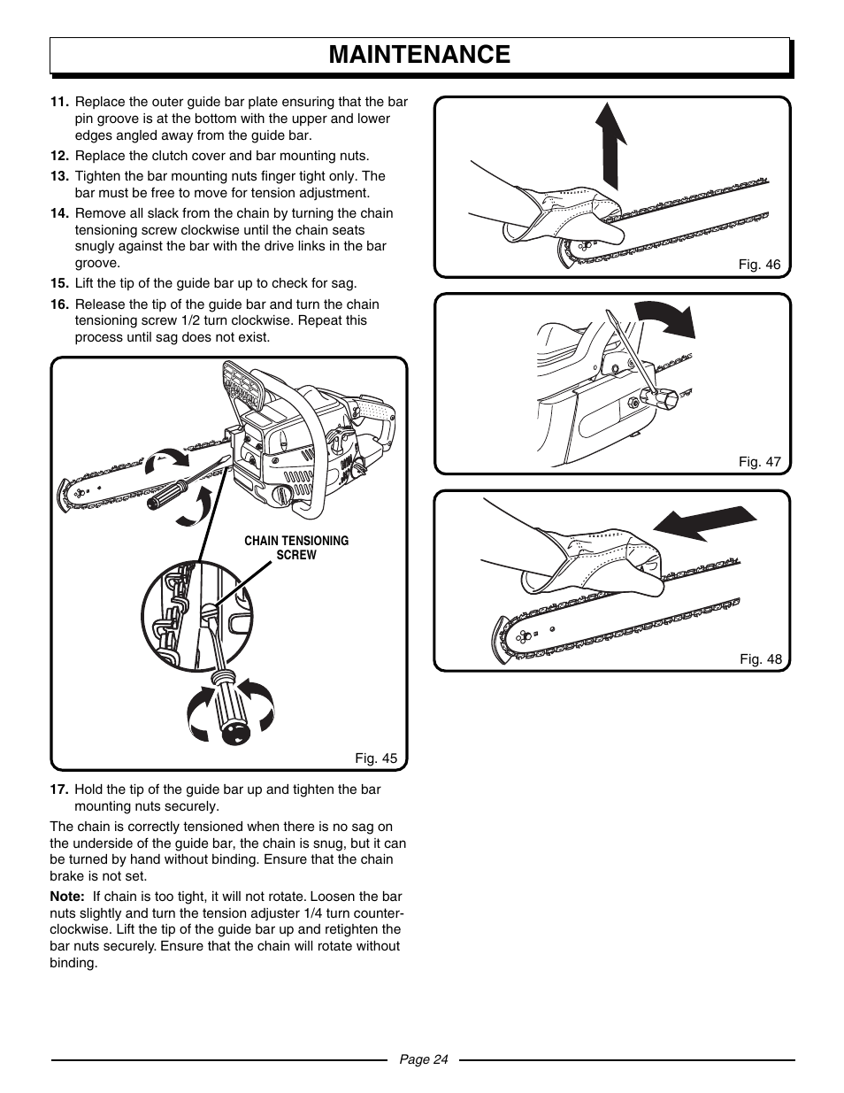 Maintenance | Homelite UT10530 User Manual | Page 24 / 36