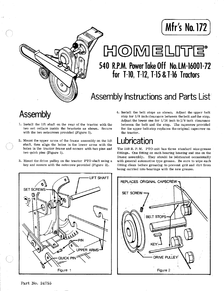 Homelite LM-16001-72 User Manual | 4 pages