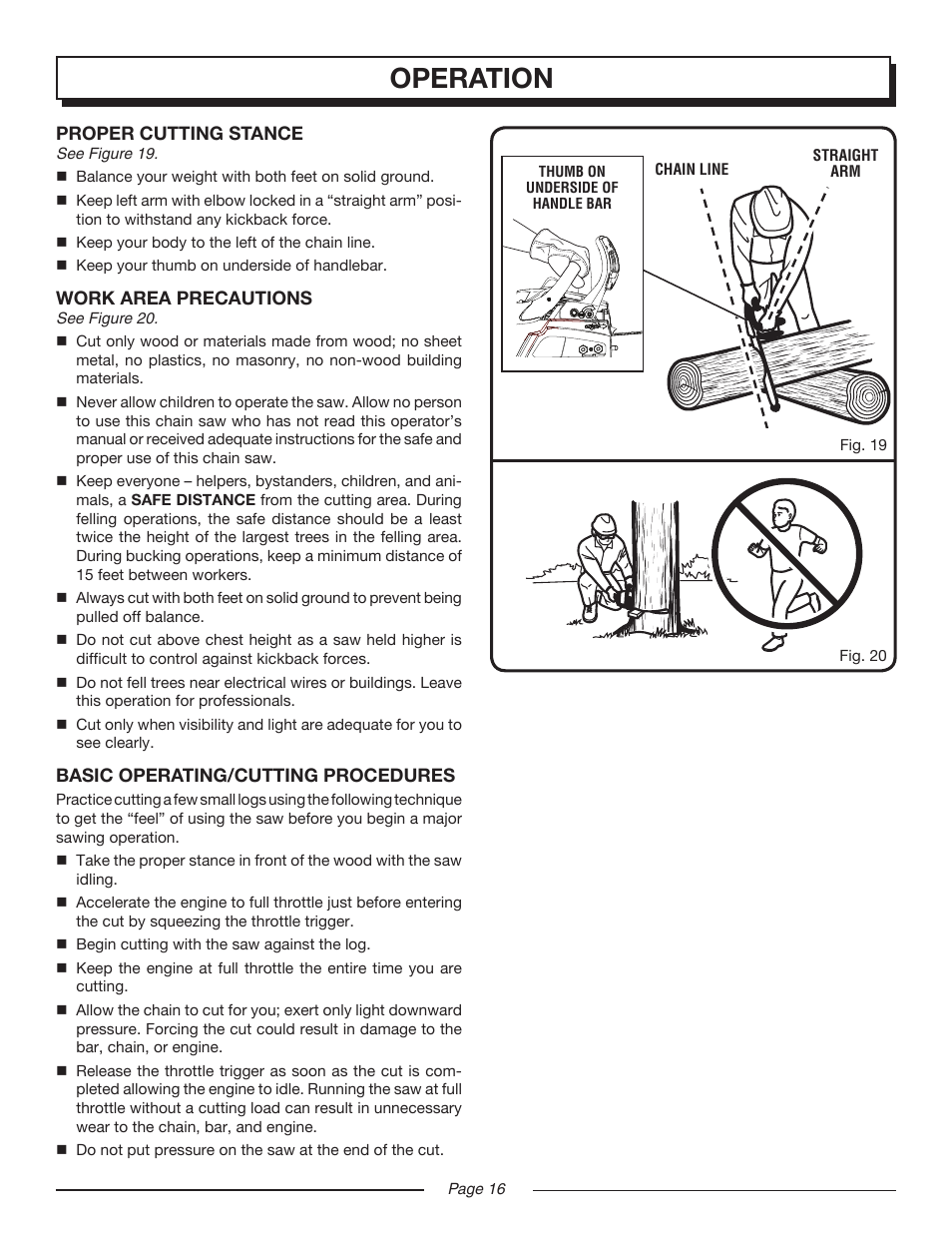 Operation | Homelite UT10552 User Manual | Page 16 / 38