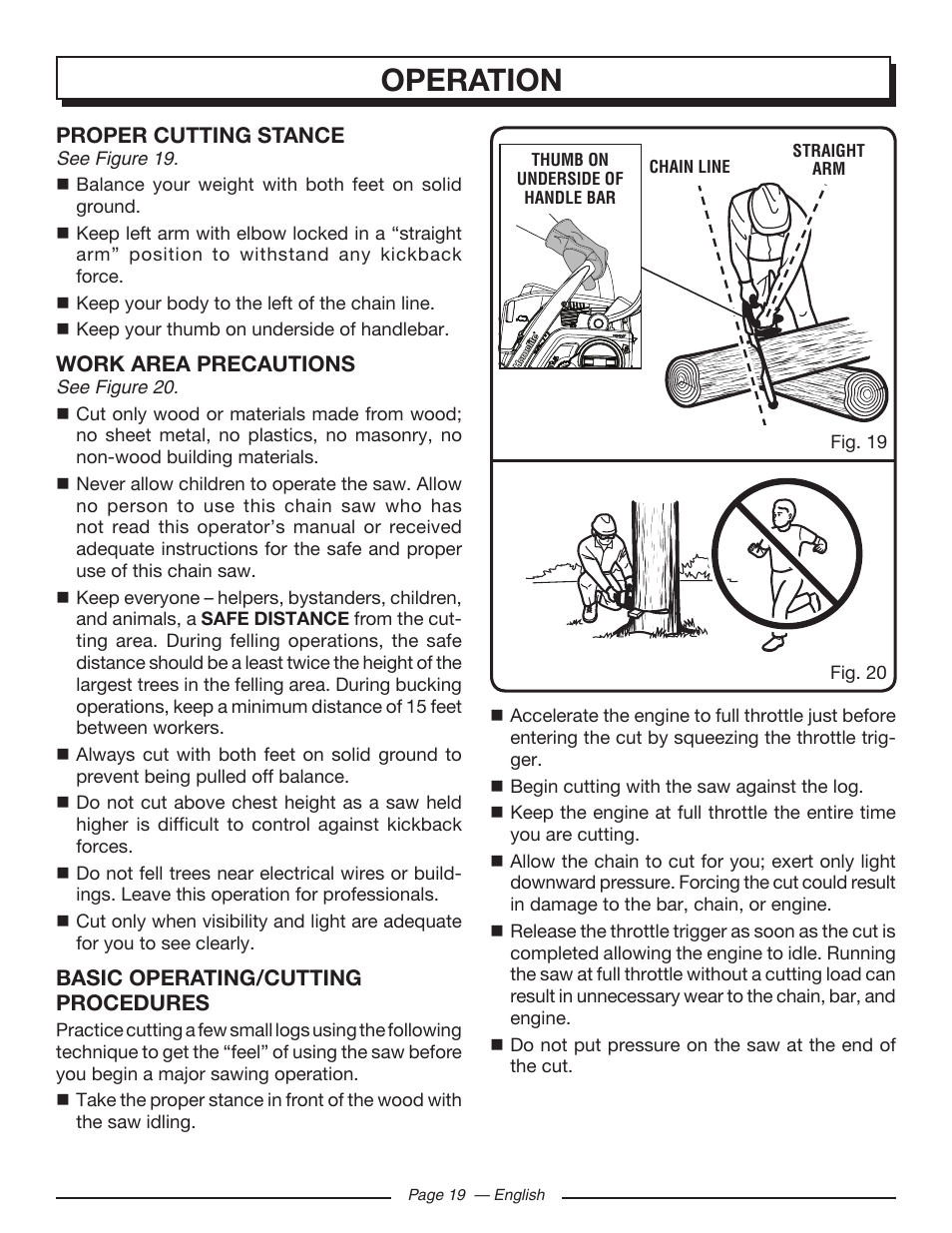 Operation | Homelite UT10582 User Manual | Page 19 / 124