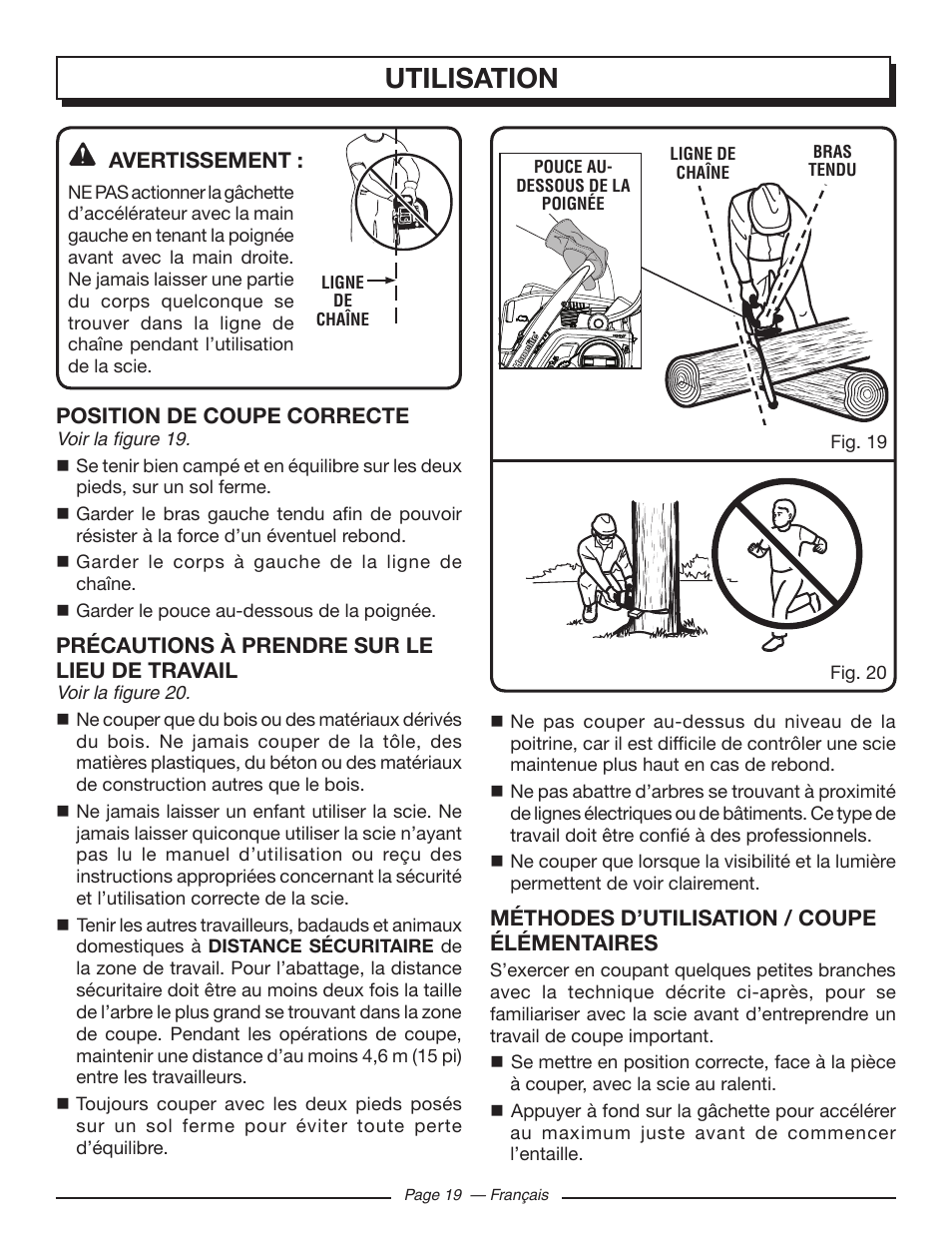 Utilisation | Homelite UT10582 User Manual | Page 60 / 124