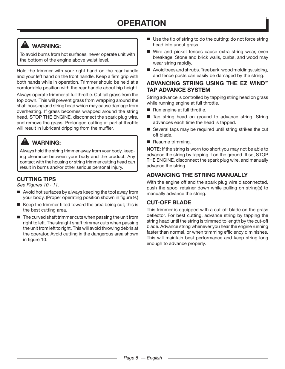 Operation | Homelite UT21006 User Manual | Page 12 / 44