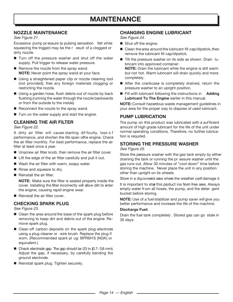 Maintenance | Homelite UT80709 User Manual | Page 20 / 66