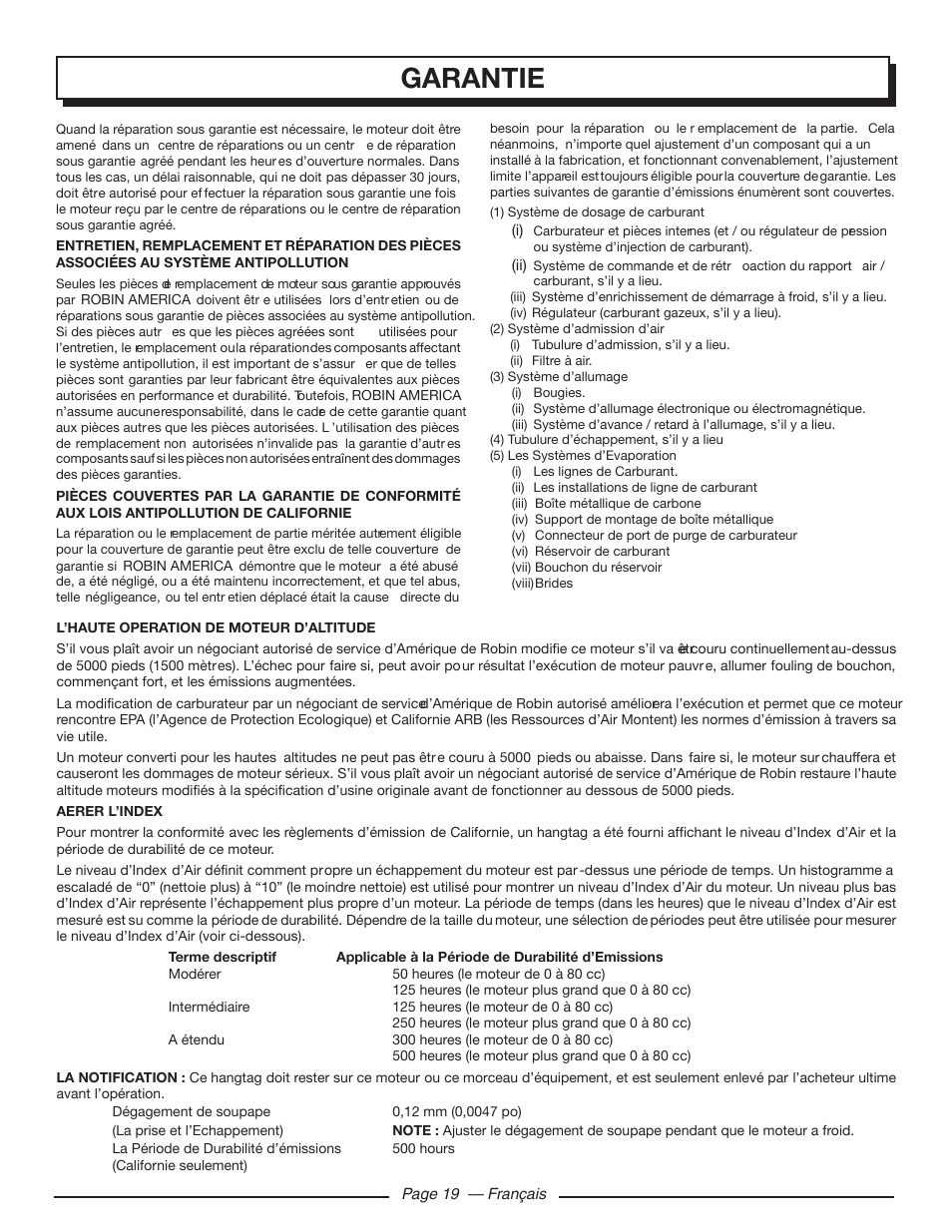 Garantie | Homelite UT80709 User Manual | Page 44 / 66