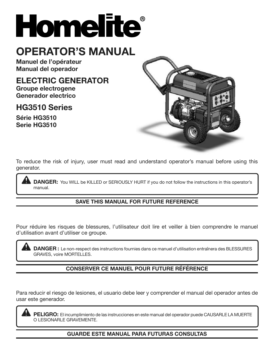 Homelite HG3510 User Manual | 44 pages