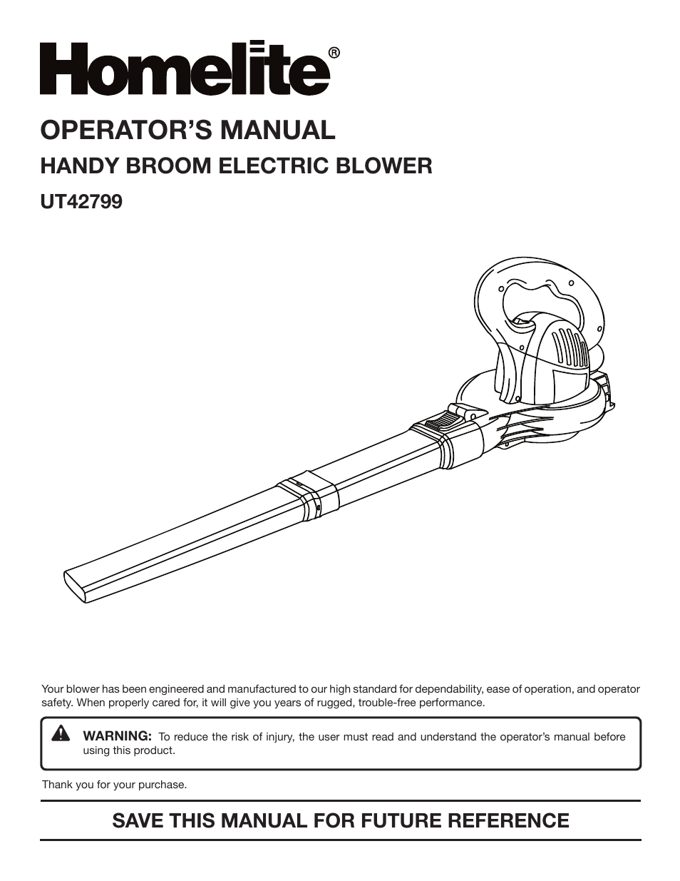 Homelite UT42799 User Manual | 14 pages