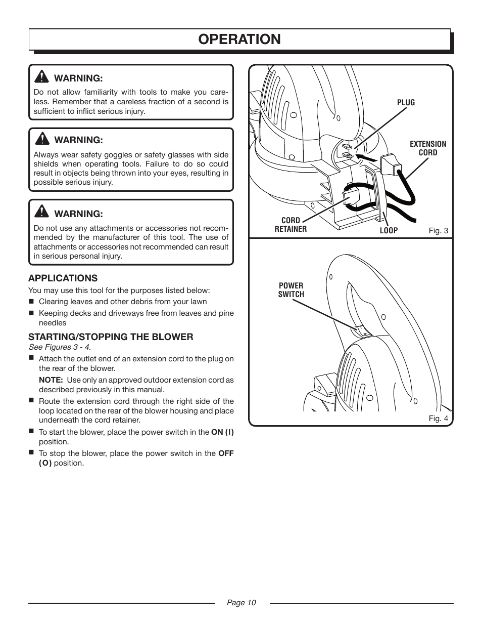 Operation | Homelite UT42799 User Manual | Page 10 / 14