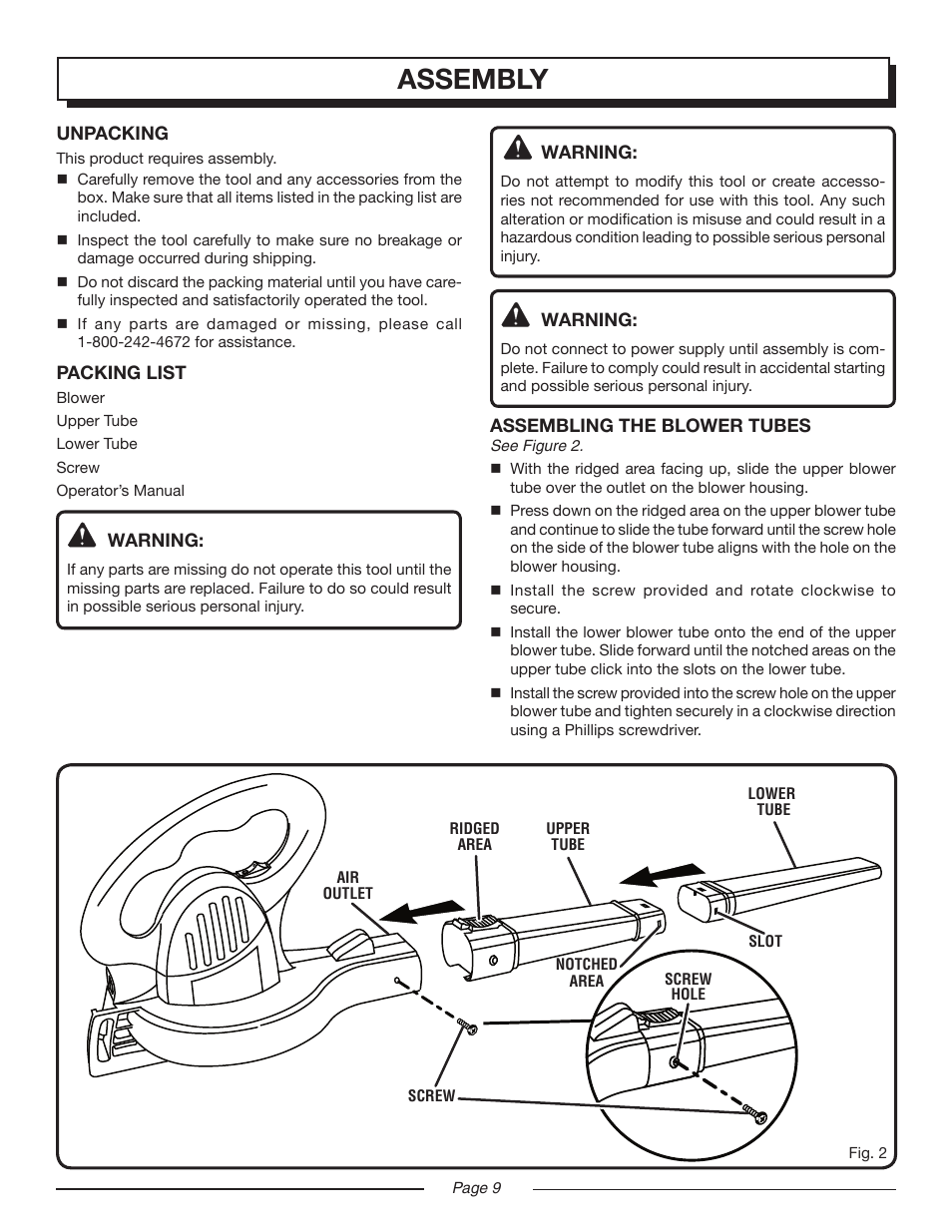 Assembly | Homelite UT42799 User Manual | Page 9 / 14