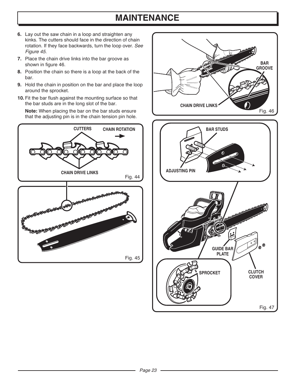 Maintenance | Homelite UT10927A User Manual | Page 23 / 36