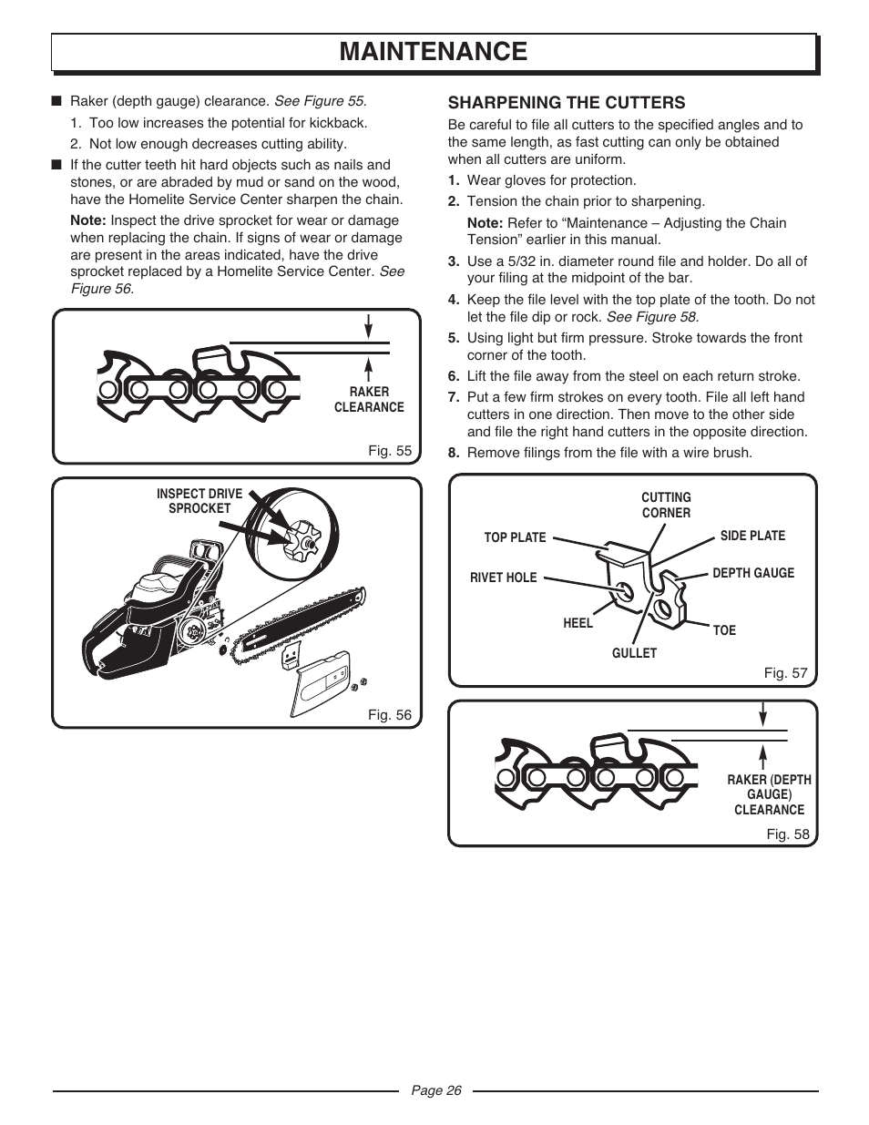 Maintenance | Homelite UT10927A User Manual | Page 26 / 36