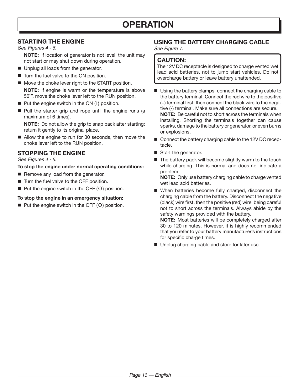 Operation | Homelite HGCA1400 User Manual | Page 15 / 58