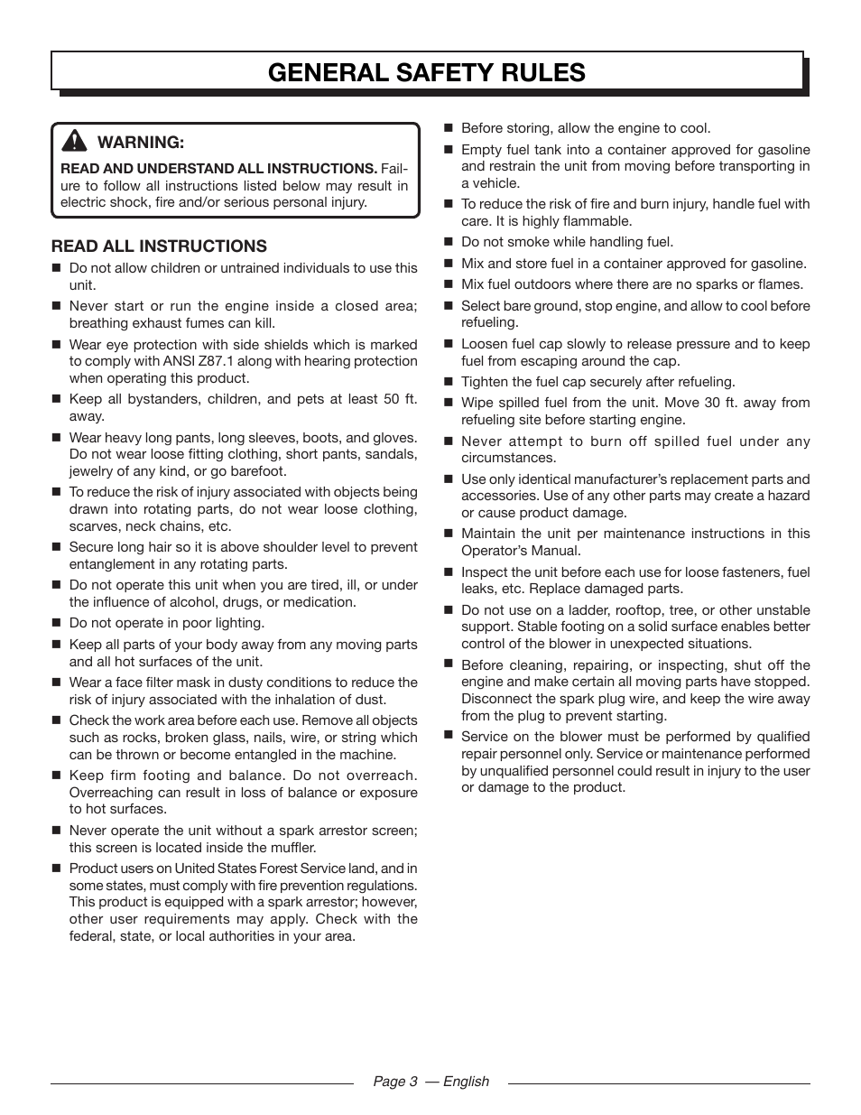 General safety rules | Homelite UT09510 User Manual | Page 5 / 42