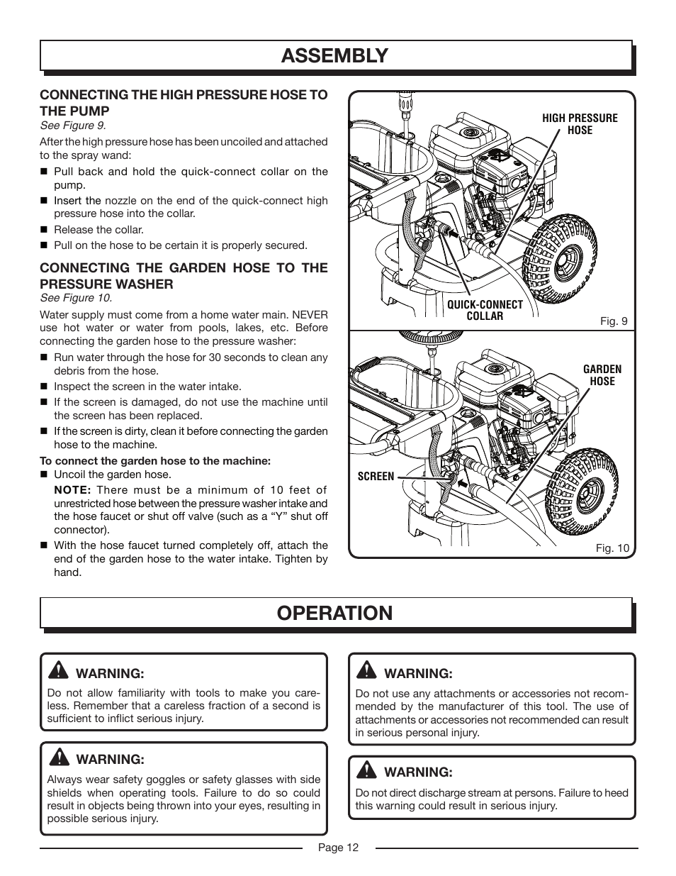 Assembly operation | Homelite HP3127S User Manual | Page 12 / 26