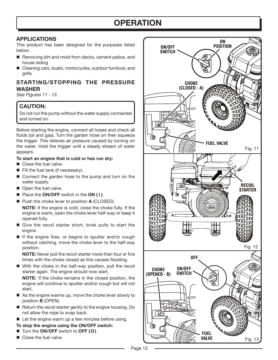 Operation | Homelite HP3127S User Manual | Page 13 / 26