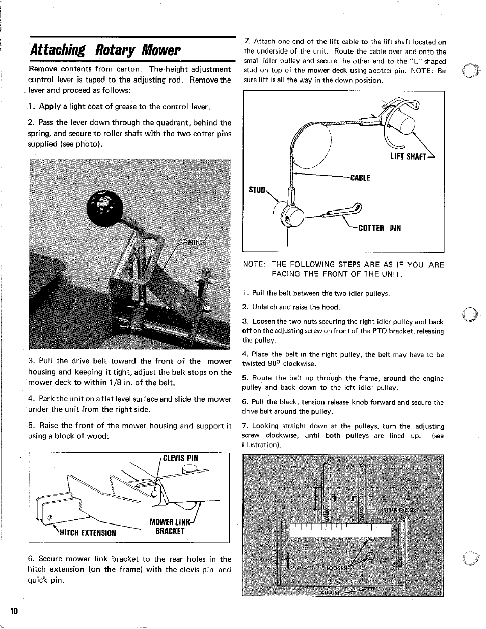 Attaching rotary momr | Homelite Rotary Mowers User Manual | Page 10 / 12